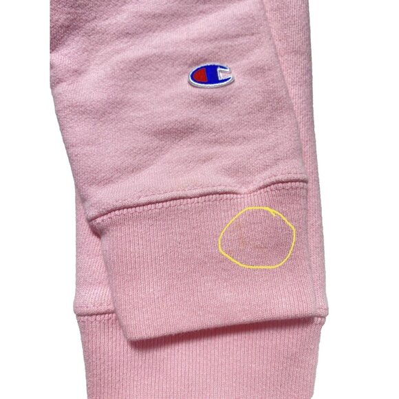 Women’s Pink Champion Hoodie Reverse Weave Sweatshirt Size Large As Is - Picture 3 of 9